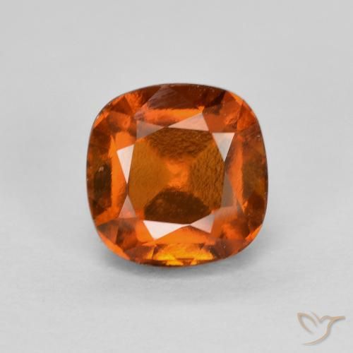 1.54ct Naturale Arancione Ambra Granato hessonite, Cuscino, VS-SI
