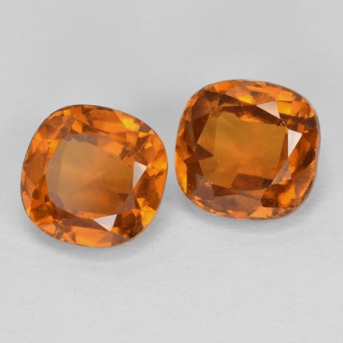 Gemme di Granato hessonite Arancio medio-scuro naturale da 2.63 ct, Taglio a cuscino, VS-SI