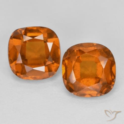 2.46ctw Naturale Arancio medio-scuro Granato hessonite, Cuscino, VS-SI