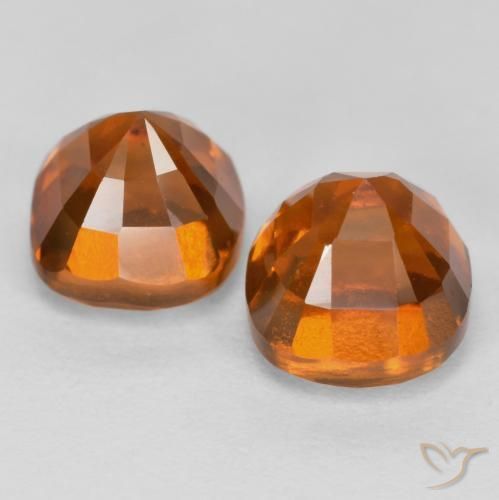 Gemme di Granato hessonite Arancione scuro naturale da 3.34 ct, Cuscino, VS-SI