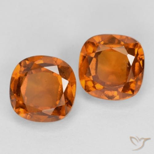 Gemme di Granato hessonite Arancione scuro naturale da 2.83 ct, Cuscino, VS-SI