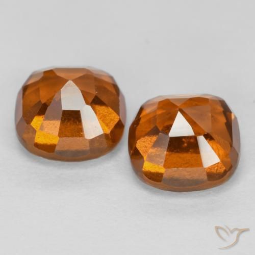 Gemme di Granato hessonite Arancione scuro naturale da 2.83 ct, Cuscino, VS-SI