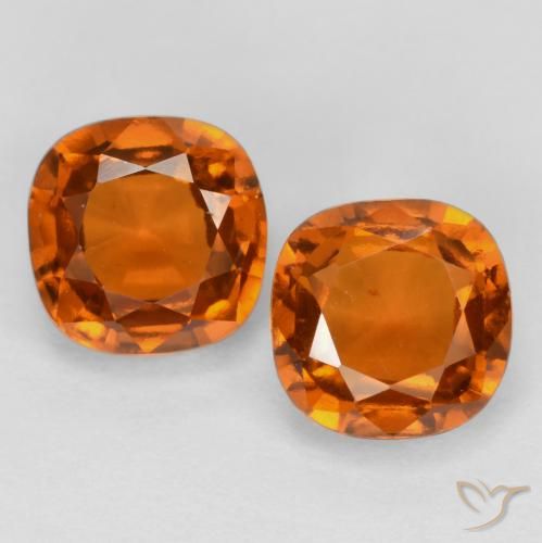 2.84ctw Naturale Arancione scuro Granato hessonite, Cuscino, VS-SI