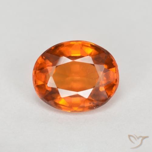 1.26ct Naturale Arancio Medio Granato hessonite, Ovale, VVS-VS