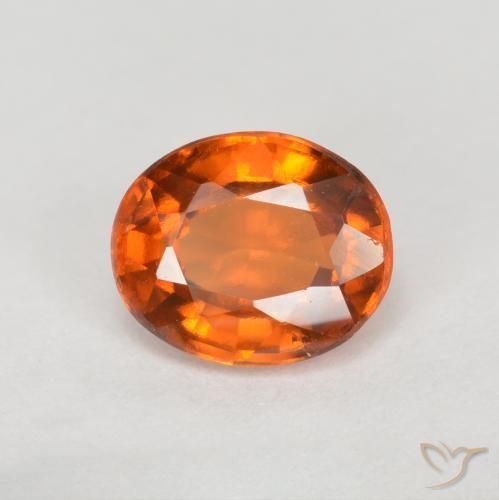 Granato hessonite Arancio Medio naturale da 1.26 ct, Ovale, VVS-VS