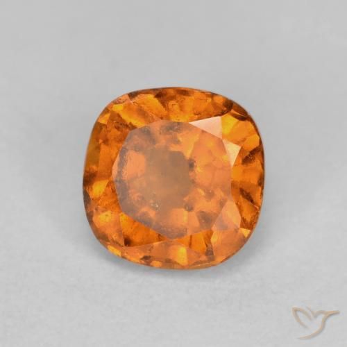Granato essonite naturale arancione da 0,83 ct, taglio a cuscino, SI