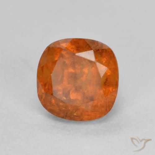 1.00ct Naturale Arancione scuro Granato hessonite, Cuscino, SI