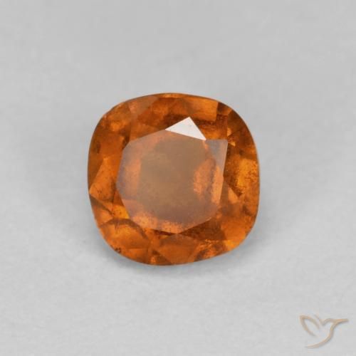 0.88ct Naturale Arancio Terra Granato hessonite, Cuscino, SI