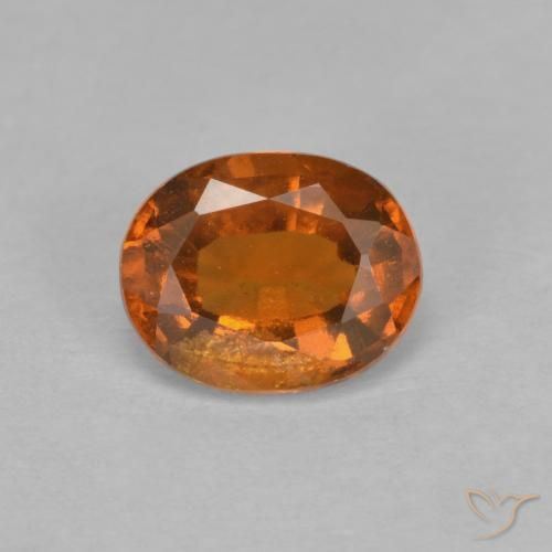 1.64ct Naturale Arancione scuro Granato hessonite, Ovale, VS-SI