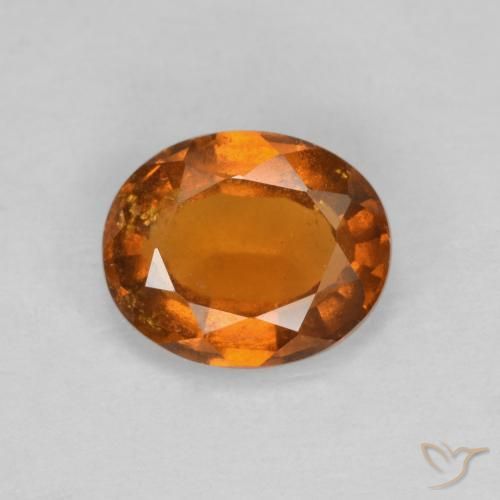1.85ct Naturale Arancione scuro Granato hessonite, Ovale, VS-SI