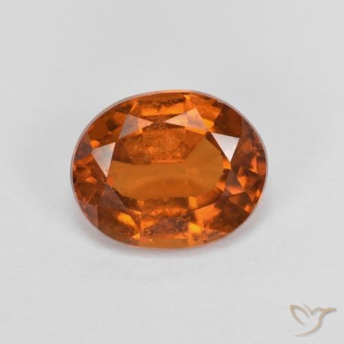 1.68ct Naturale Arancione scuro Granato hessonite, Ovale, VS-SI