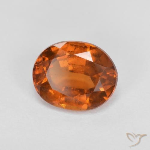 Granato hessonite Arancione scuro naturale da 1.68 ct, Ovale, VS-SI