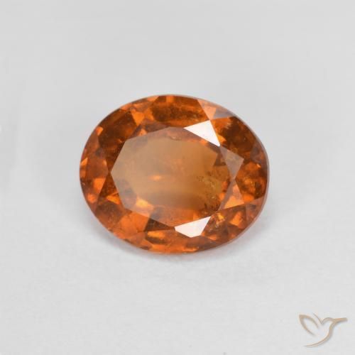 1.56ct Naturale Arancione scuro Granato hessonite, Ovale, VS-SI