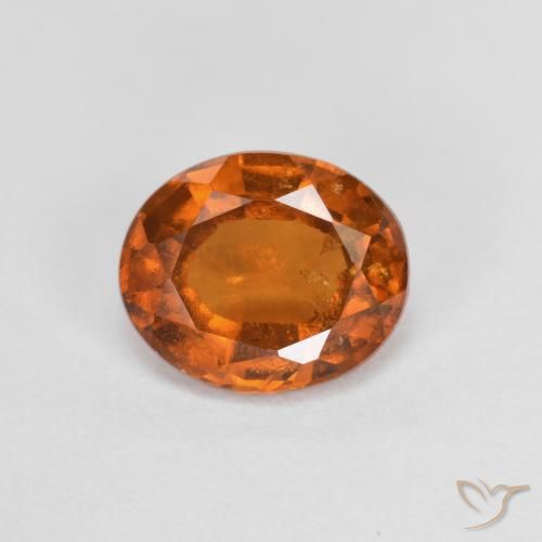Granato hessonite Arancione scuro naturale da 1.56 ct, Ovale, VS-SI