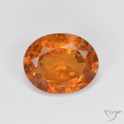 1.75ct Naturale Arancione scuro Granato hessonite, Ovale, VS-SI