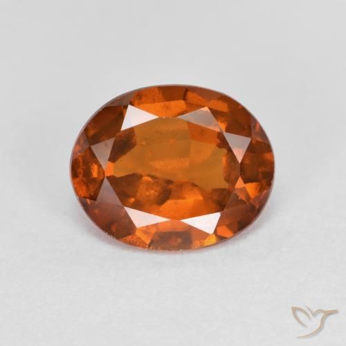 2.00ct Naturale Arancio medio-scuro Granato hessonite, Ovale, VS-SI