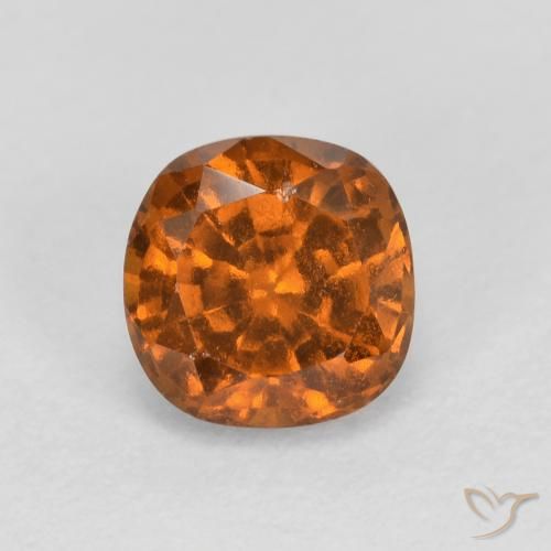 0.90ct Naturale Arancione scuro Granato hessonite, Cuscino, SI