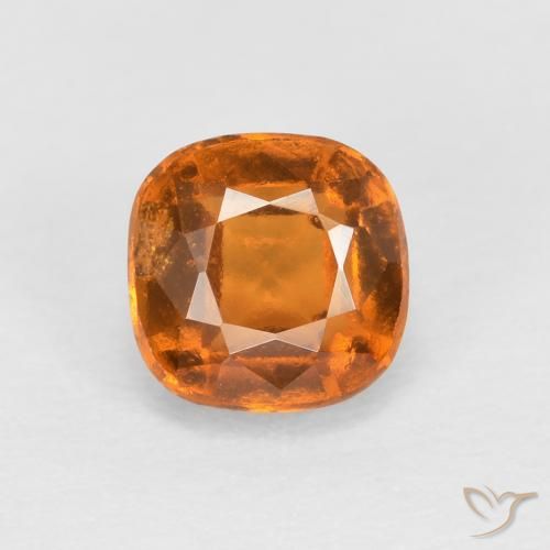 0.90ct Naturale Arancio Medio Granato hessonite, Cuscino, SI