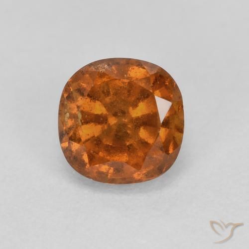 0.93ct Naturale Arancione scuro Granato hessonite, Cuscino, SI