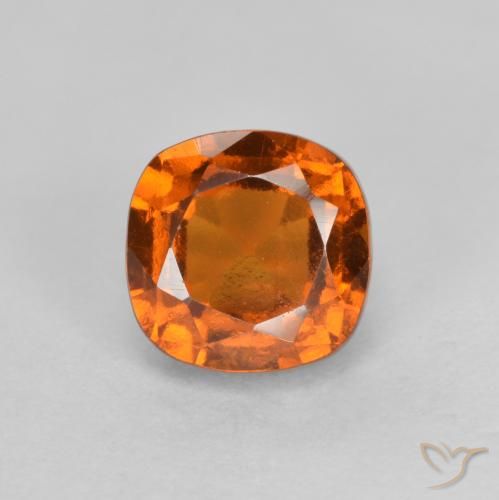 1.65ct Naturale Arancio medio-scuro Granato hessonite, Cuscino, VS