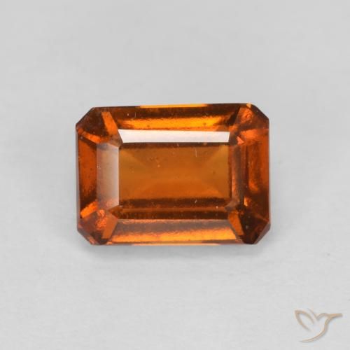 1.50ct Naturale Arancione Ambra Granato hessonite, Taglio smeraldo, VS