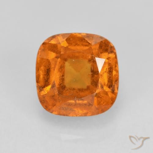 1.52ct Naturale Arancio giallastro Granato hessonite, Cuscino, VS-SI