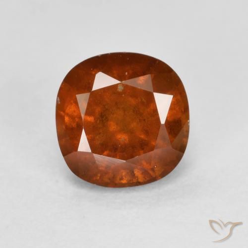 1.24ct Naturale Arancione scuro Granato hessonite, Cuscino, VS-SI