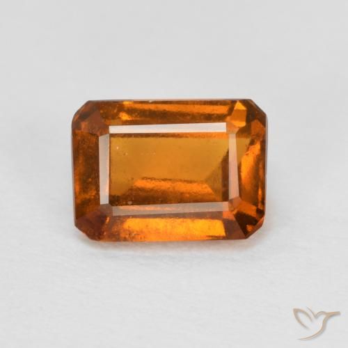 1.28ct Naturale Arancio giallastro Granato hessonite, Taglio smeraldo, VS-SI