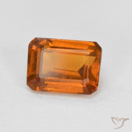 Granato hessonite Arancio giallastro naturale da 1.28 ct, Ottagonale / Taglio smeraldo, VS-SI