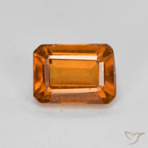 Granato hessonite Arancio medio-scuro naturale da 1.42 ct, Ottagonale / Taglio smeraldo, VS