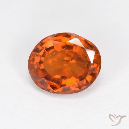 1.70ct Naturale Arancione rossastra Granato hessonite, Ovale, VS-SI