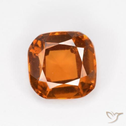 1.69ct Naturale Arancio medio-scuro Granato hessonite, Cuscino, VVS-VS