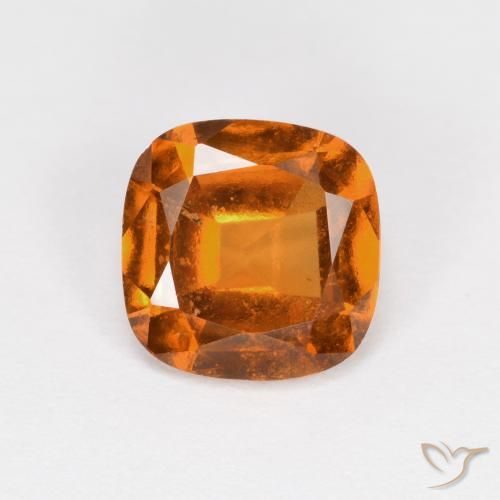 1.55ct Naturale Arancione scuro Granato hessonite, Cuscino, VS