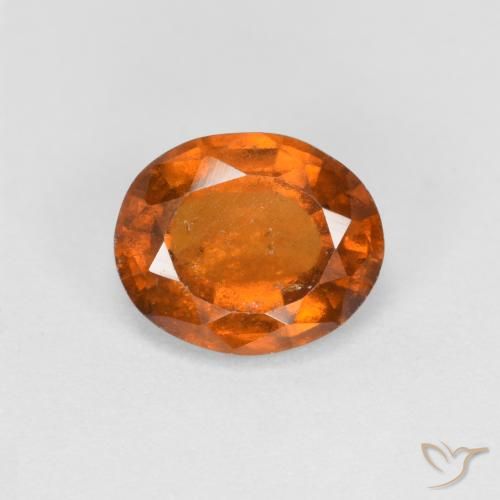 1.66ct Naturale Arancione scuro Granato hessonite, Ovale, VS-SI