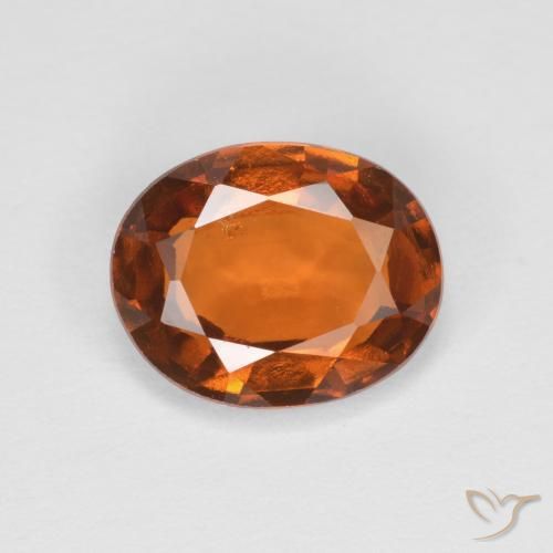 1.89ct Naturale Arancione rossastra Granato hessonite, Ovale, VS