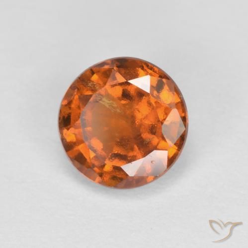 0.95ct Naturale Arancio medio-scuro Granato hessonite, Rotondo, VS