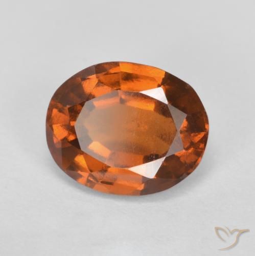 2.06ct Naturale Arancione scuro Granato hessonite, Ovale, VS
