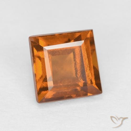 Granato hessonite Arancio Medio naturale da 0.86 ct, Quadrato, VS