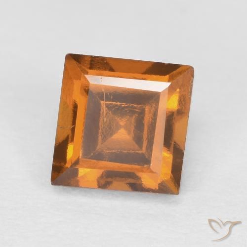 Granato hessonite Arancio giallastro naturale da 0.94 ct, Quadrato, VS
