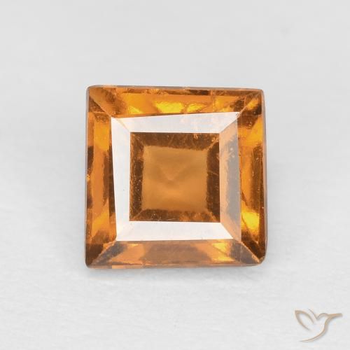0.91ct Naturale Marrone arancio Granato hessonite, Quadrato, VS