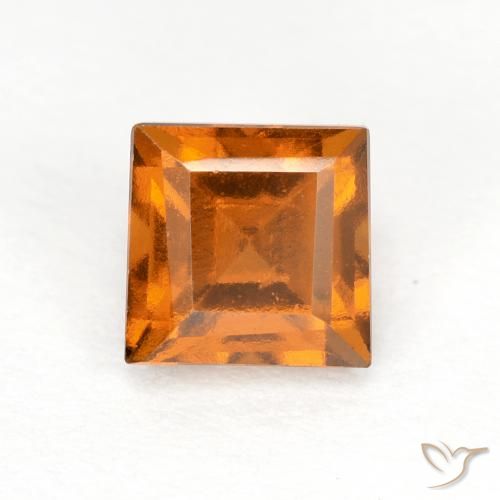 1.00ct Naturale Marrone arancio Granato hessonite, Quadrato, VS