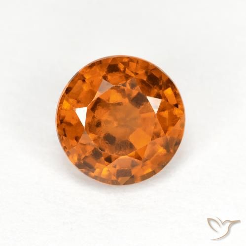1.04ct Naturale Arancione scuro Granato hessonite, Rotondo, VS