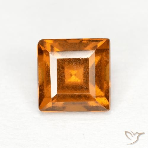 0.88ct Naturale Marrone arancio Granato hessonite, Quadrato, VS