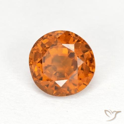 Granato hessonite Arancio medio-scuro naturale da 1.06 ct, Rotondo, VS