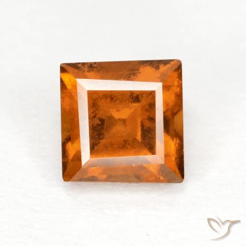 0.90ct Naturale Arancione scuro Granato hessonite, Quadrato, VS