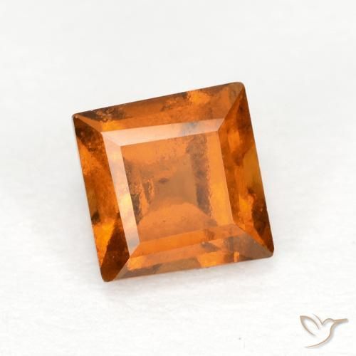 Granato hessonite Arancione scuro naturale da 0.90 ct, Quadrato, VS