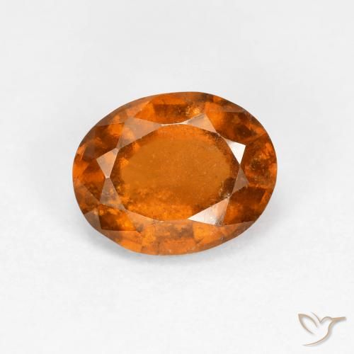 1.69ct Naturale Arancione scuro Granato hessonite, Ovale, VS