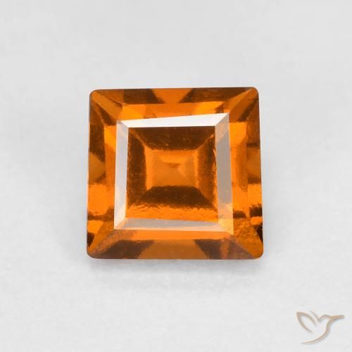 0.97ct Naturale Arancio medio-scuro Granato hessonite, Quadrato, VS