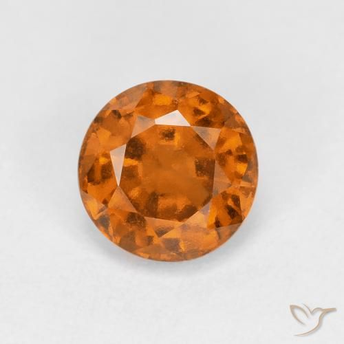 0.94ct Naturale Arancio Medio Granato hessonite, Rotondo, VS