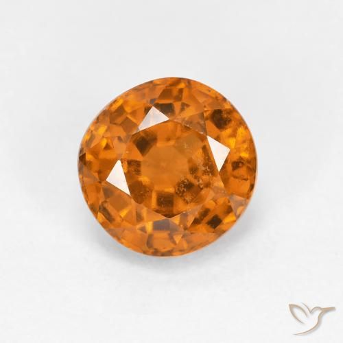 1.06ct Naturale Arancio giallastro Granato hessonite, Rotondo, VS
